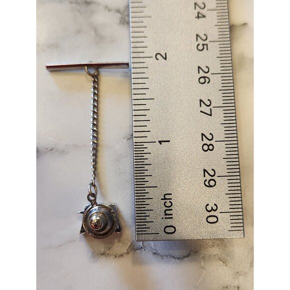 Vintage Silver Tone Covered Wagon Tie Tack - Picture 3 of 3